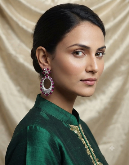 Rhinestone Pear-Shaped Earrings