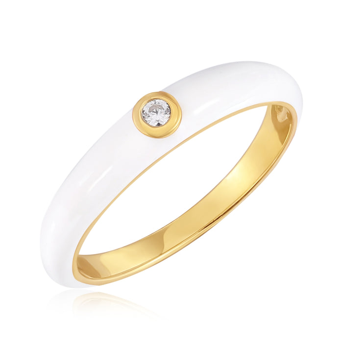 Ring Emaille weiß