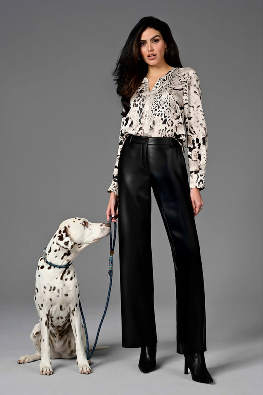 Model wearing Robell Britt Trousers 80cm Black 51618-60042-90. Shop Robell at Dotique