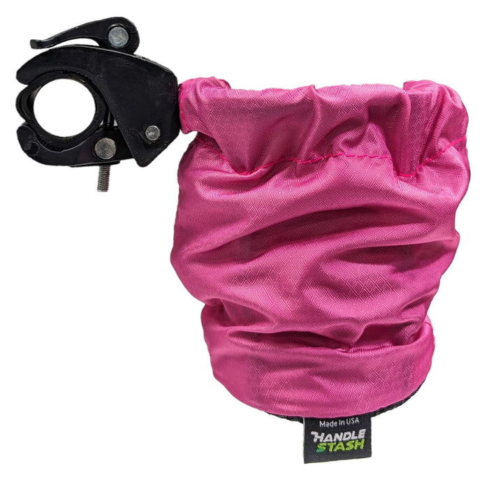HandleStash shock absorbing cup holder in down position.