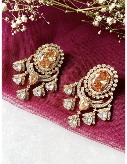 Rose Gold-Plated Oval Drop Earrings