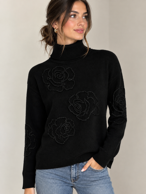 Rose Sweater- Black