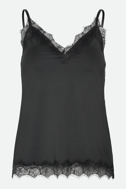 Rosemunde 102507 RWBridget Sleeveless Lace Strap Top Black by Rosemunde. Shop Rosemunde at Dotique.