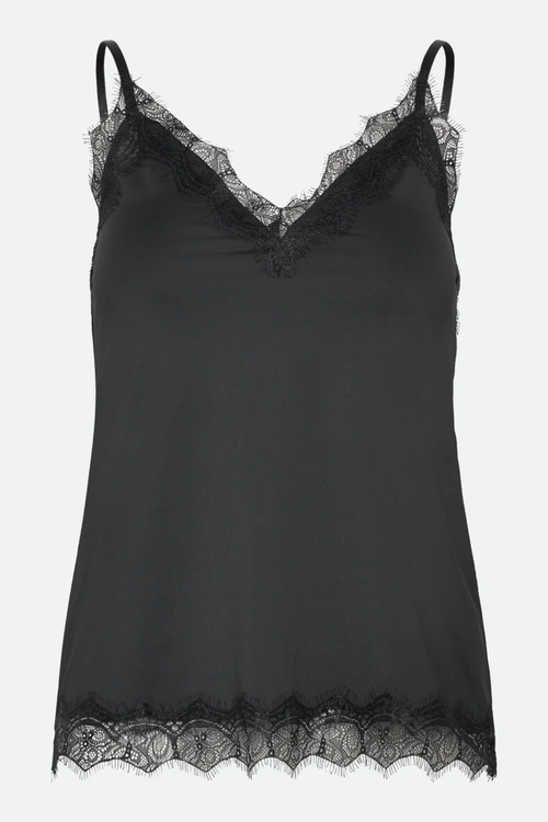 Rosemunde 102507 RWBridget Sleeveless Lace Strap Top Black by Rosemunde. Shop Rosemunde at Dotique.