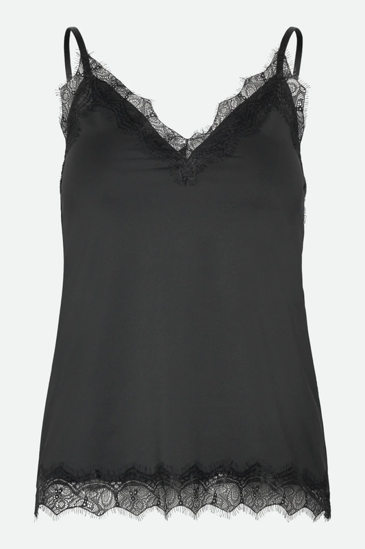 Rosemunde 102507 RWBridget Sleeveless Lace Strap Top Black by Rosemunde. Shop Rosemunde at Dotique.