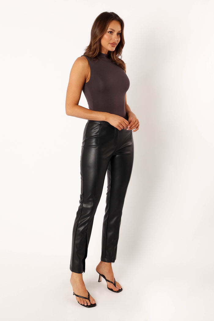 Petal and Pup USA BOTTOMS Roxy Vegan Leather Pants - Black