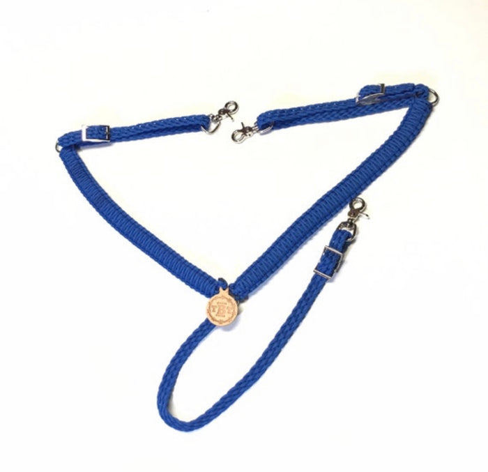 royal blue  breast collar. - Tiffanys Braided Tack LLC