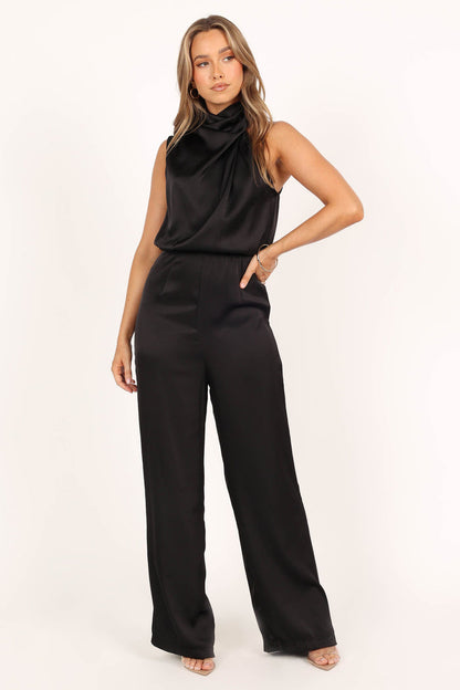 Petal and Pup USA Rompers Savannah One Shoulder Jumpsuit - Black