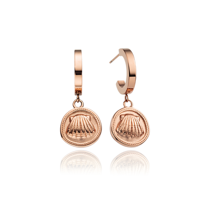 Scallop Coin Ohrring Roségold