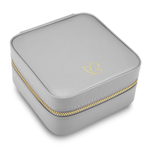 Schmuck Organizer mit Spiegel Medium grau