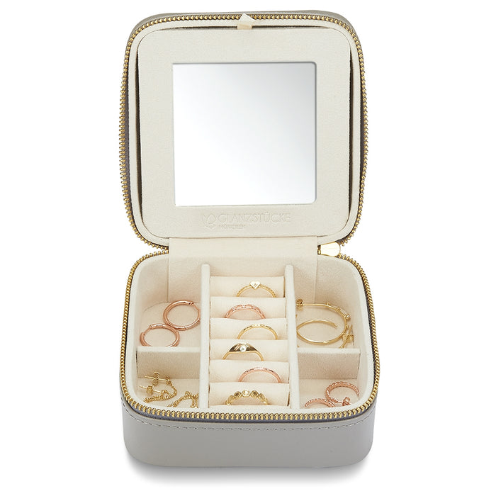 Schmuck Organizer mit Spiegel Medium grau