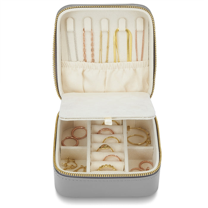 Schmuck Organizer mit Spiegel Medium grau
