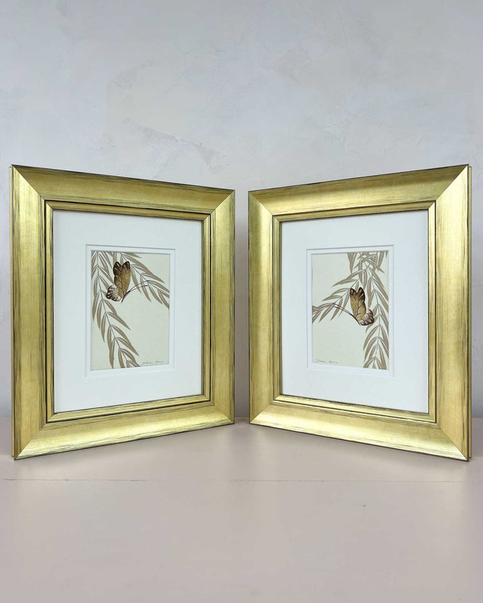 Set Of Two Wisteria And Butterfly Original Painting - Diane Hill