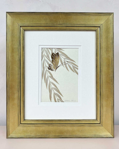 Set Of Two Wisteria And Butterfly Original Painting - Diane Hill