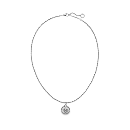 Set Taurus Charm und Halskette Silber