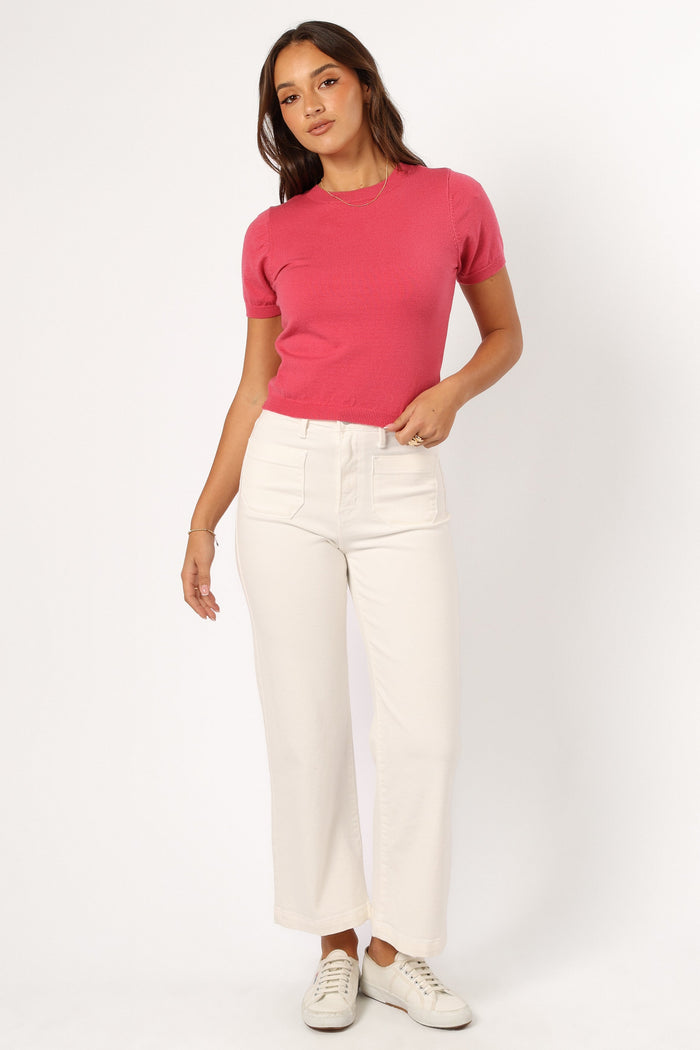 Petal and Pup USA TOPS Shannon Bow Top - Fuschia