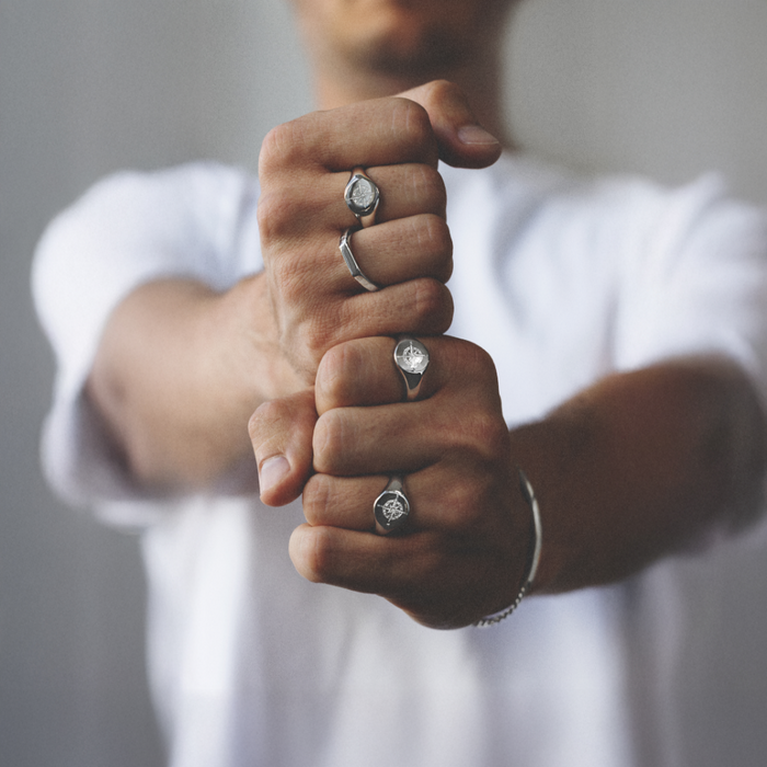 Signet Ring Windrose Silber