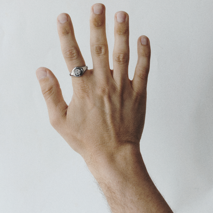 Signet Ring Windrose Silber