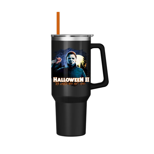 Silver Buffalo Halloween 2 Michael Myer Moon Bg 40oz Stainless Steel Tumbler