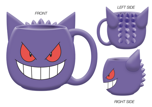Silver Buffalo Pokémon Gengar Tongue No Legs Ceramic 3D Sculpted Mug