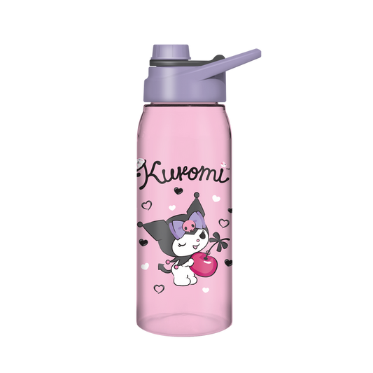Silver Buffalo Sanrio Kuromi Cherry Hearts 28oz Water Bottle w/ Screw Lid