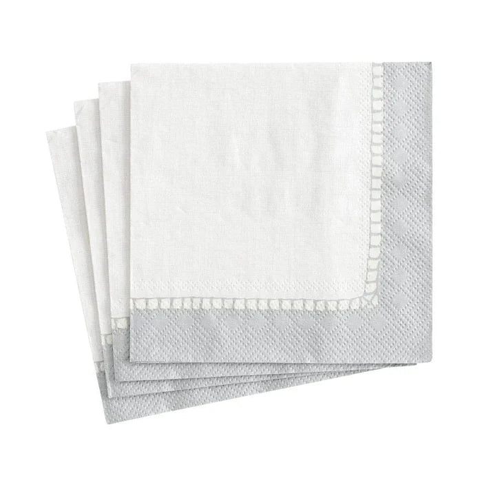 Caspari Silver Linen Border Napkin
