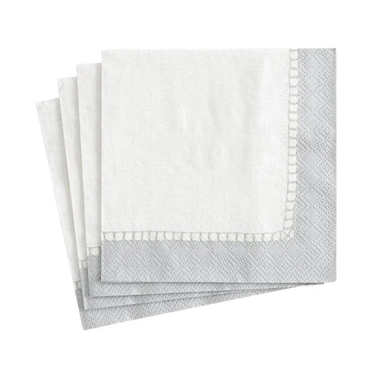 Caspari Silver Linen Border Napkin