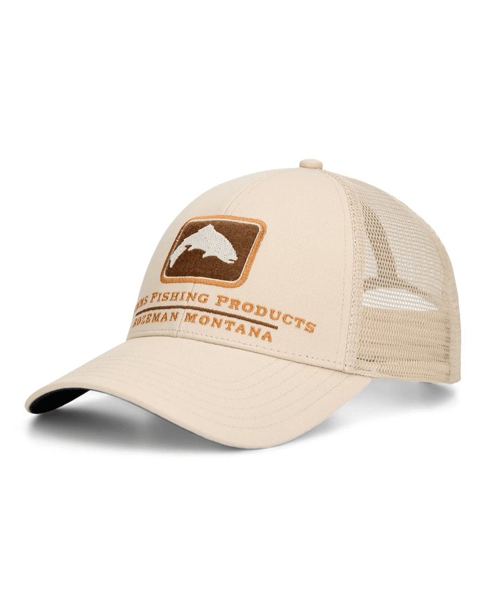 Simms Trout Icon Trucker Hat Simms Burnished Clay Headwear Rivers and Glen Trading Co