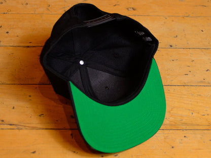 SM Classic Micro Embroidered Snapback Hat - Black / Green