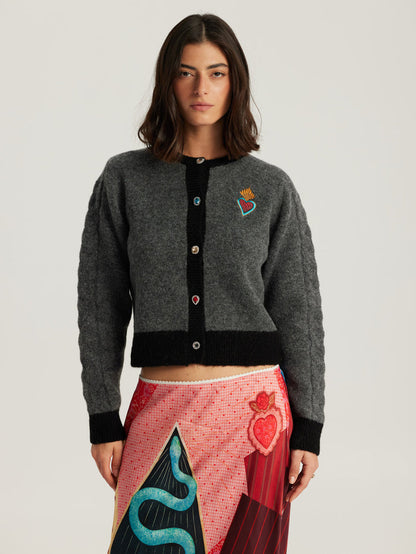 Sofi Gray Knit Cardigan
