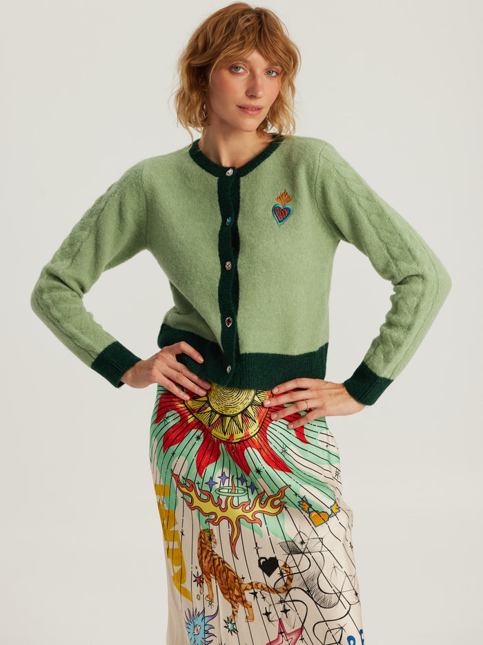 Sofi Green Knit Cardigan