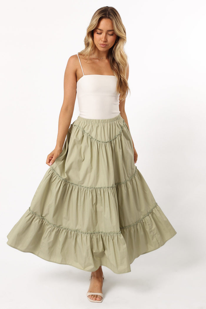 Petal and Pup USA BOTTOMS Somerset Midi Skirt - Pistachio