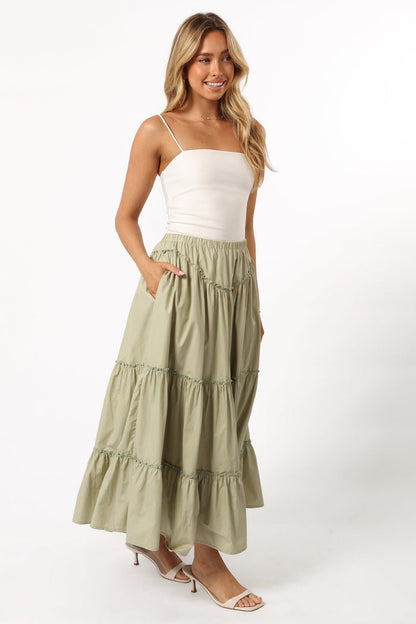 Petal and Pup USA BOTTOMS Somerset Midi Skirt - Pistachio