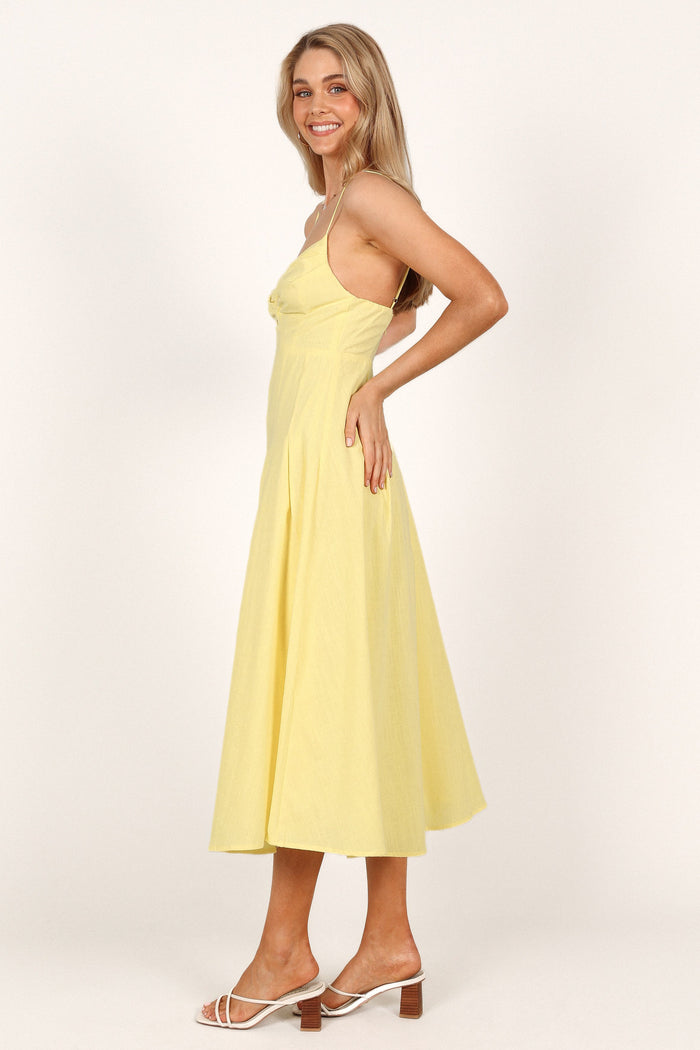 Petal and Pup USA DRESSES Sondera Midi Dress - Yellow