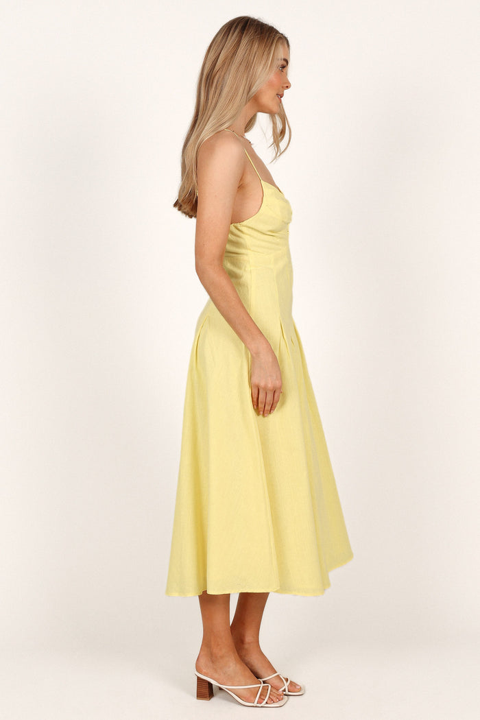 Petal and Pup USA DRESSES Sondera Midi Dress - Yellow