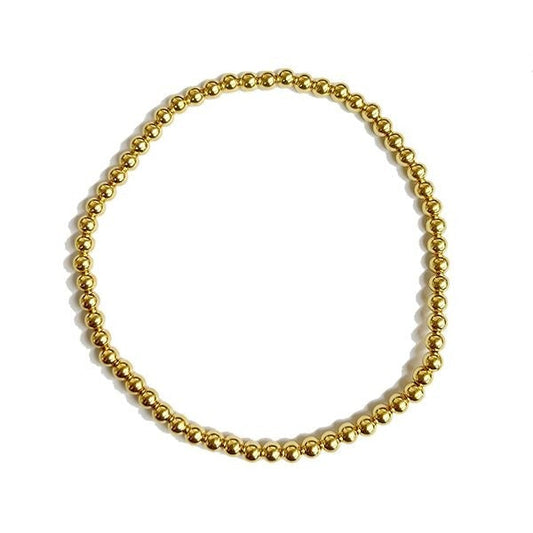 Southern Gates® 3mm Gold Plated Sterling Silver Round Bead Elastic Bracelet Rice Beads Available in: 6" & 7" All Sunset Collection styles are Palladium over Sterling Silver with a 14K Hamilton finish. Designed and distributed in Charleston, SC Made in Italy