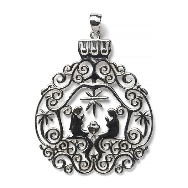 Southern Gates® Nativity Pendant   40x35mm 925 Sterling Silver Designed and distributed in Charleston, SC