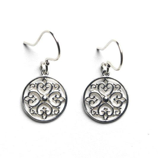 Southern Gates Sterling Silver Round Heart Design Earrings