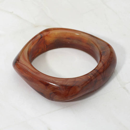 Square Resin Bangle: Brown