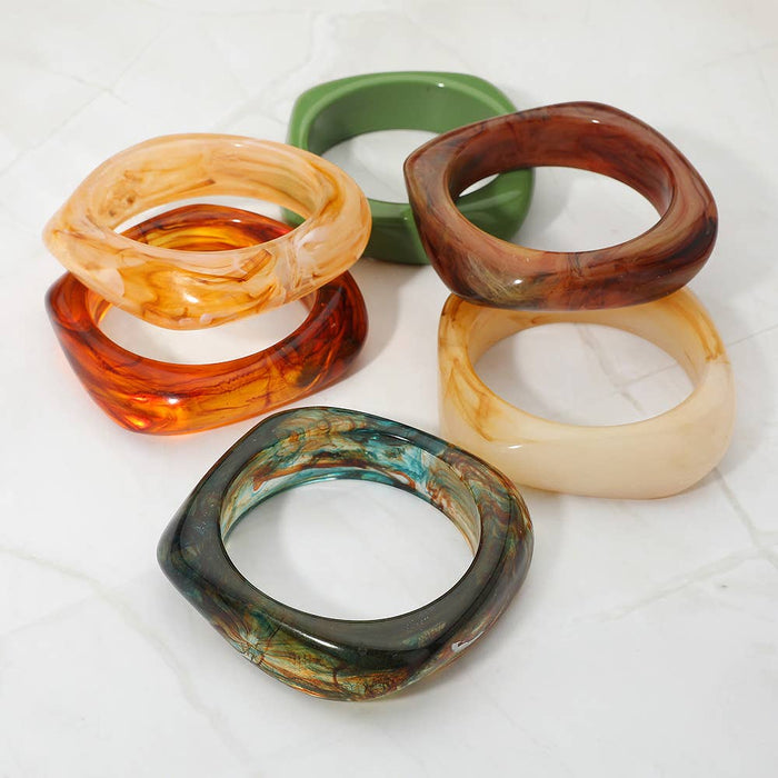 Square Resin Bangle: Brown