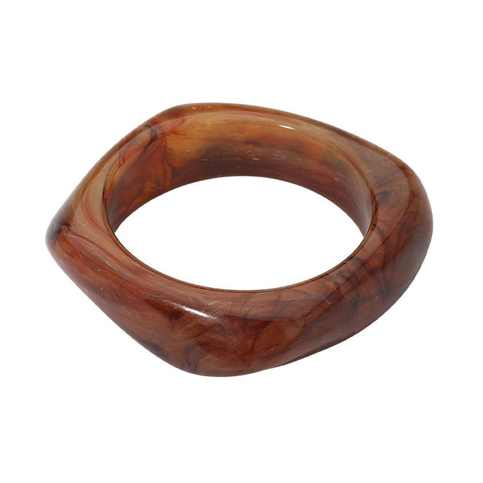 Square Resin Bangle: Brown