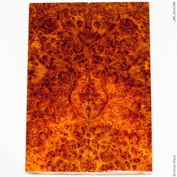 Stabilized golden amboyna burl wood panels