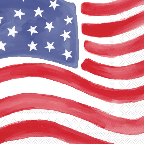 Boston International Paper Lunch Napkins 20 Ct Stars And Stripes Stamp