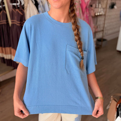 Staycation Sleep Tee (Blissful Blue)