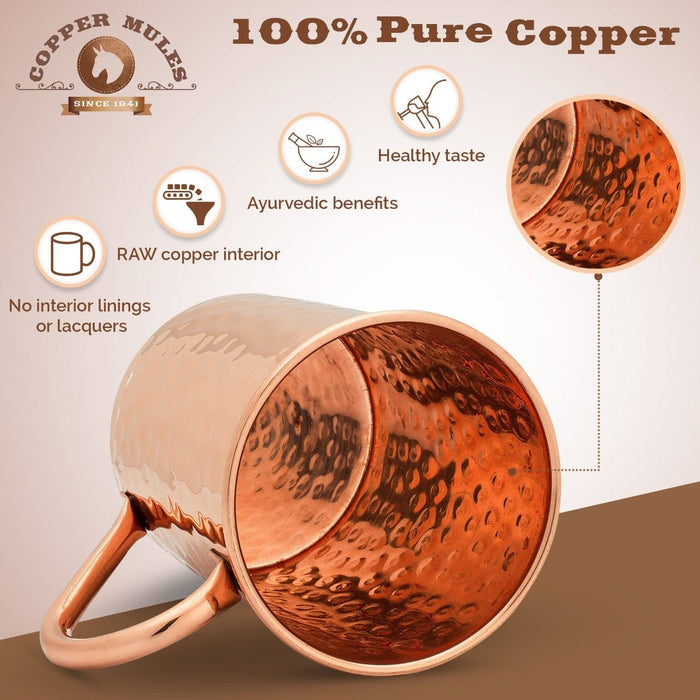 Straight Hammered Mug Set of 2 | Each Mug Holds 16oz