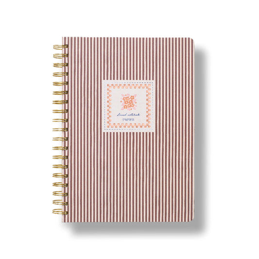 Papier Lined Notebook, B5 Hardcover Spiral - Striped Bloom