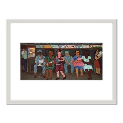 Ralph Fasanella, Subway Riders, 1950, American Folk Art Museum, New York, Â© Estate of Ralph Fasanella. Art Prints with white frame in various sizes by Museums.Co