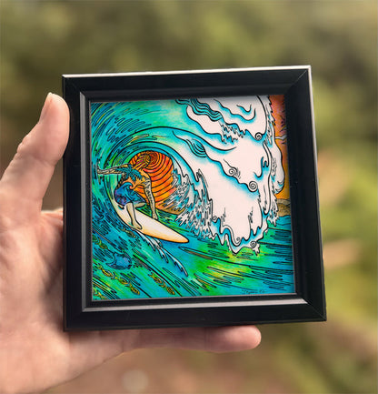 Sunset Surfer Framed Art