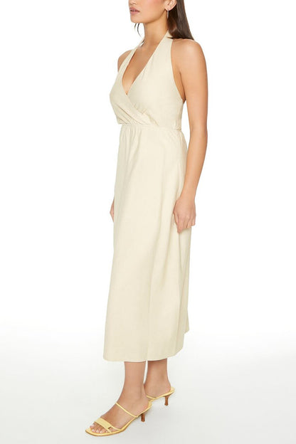 Surplice Halter Maxi Dress