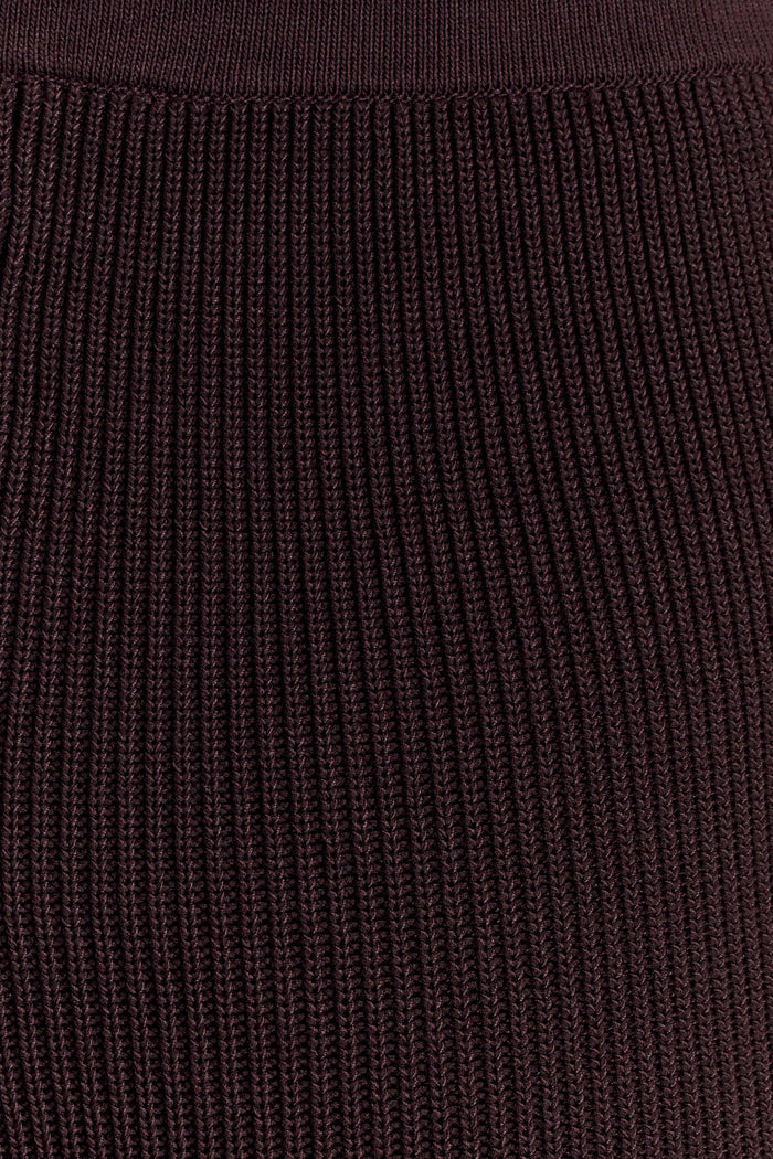 Suzie Ribbed Flared Pants - Chocolate